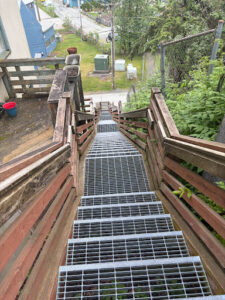 Some of Juneau’s infamous sidewalks, just west of the Governor’s Mansion. 
